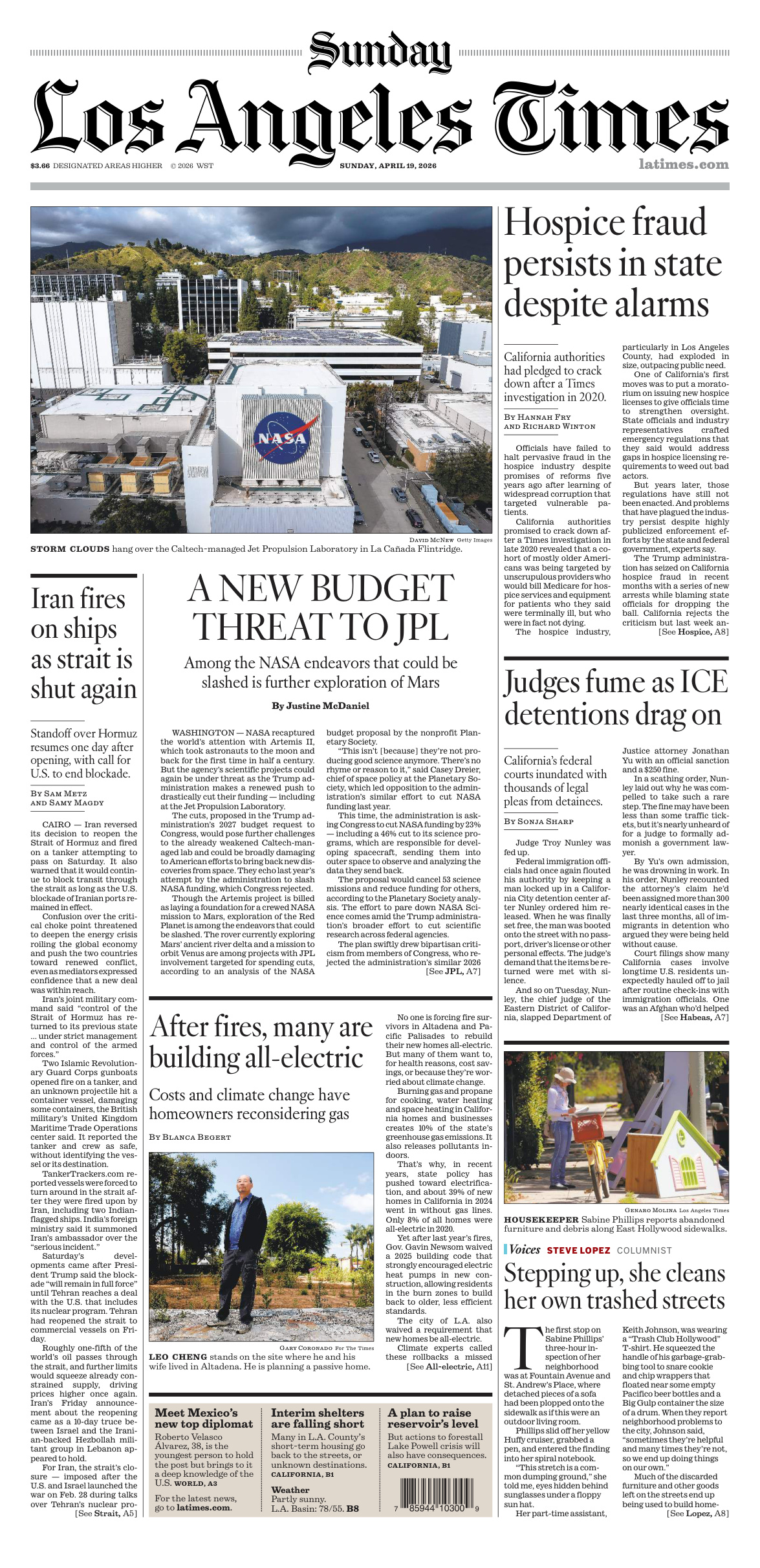 Sunday Los Angeles Times April 19 2026 Sunday Los Angeles Times Kitap Kapağı