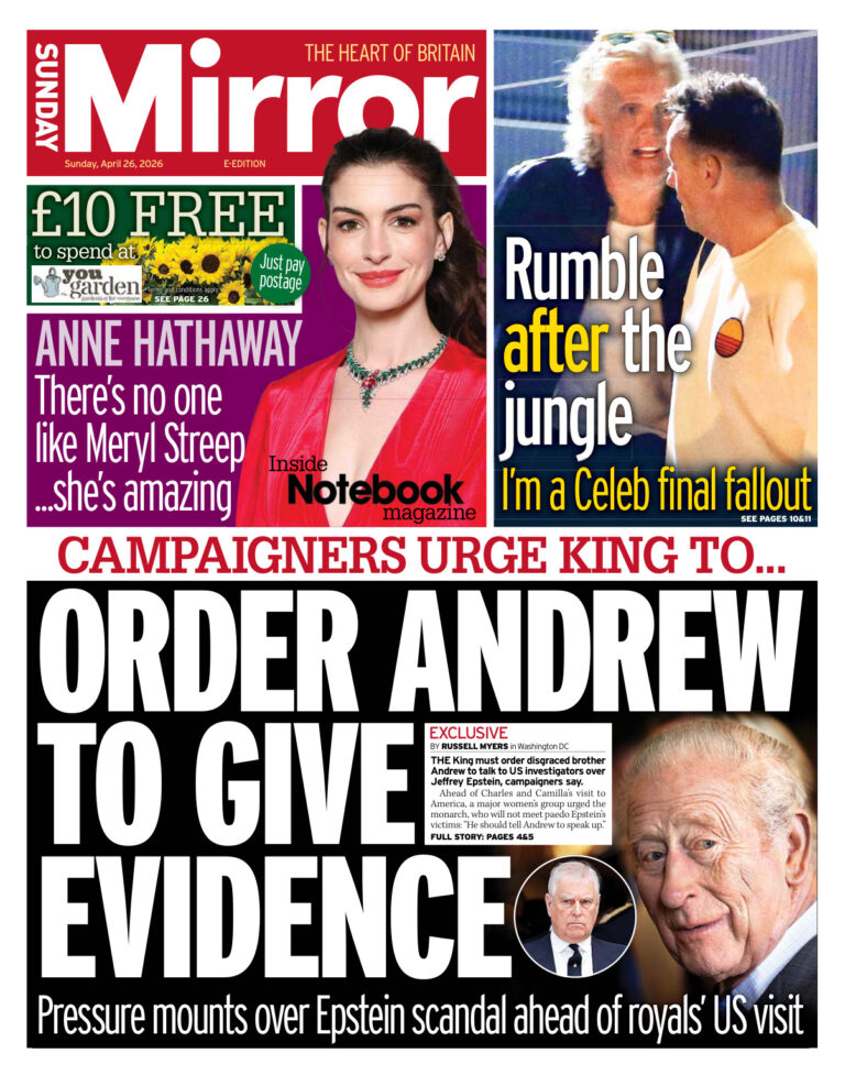 Sunday Mirror April 26 2026 Sunday Mirror Kitap Kapağı