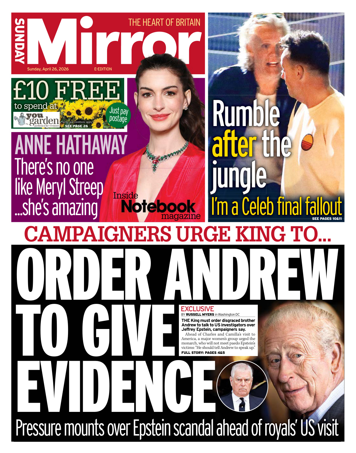 Sunday Mirror April 26 2026 Sunday Mirror Kitap Kapağı