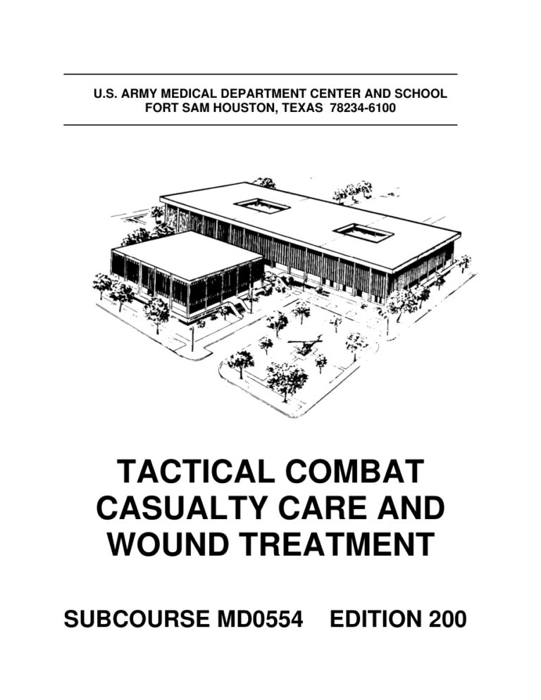 Tactical Combat Casualty Care and Wound Treatment MD0554 US Army Kitap Kapağı