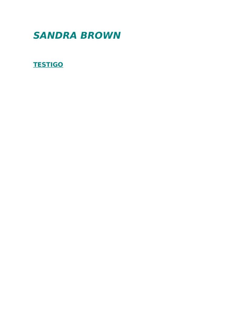 Testigo Spanish Edition Brown Sandra Kitap Kapağı