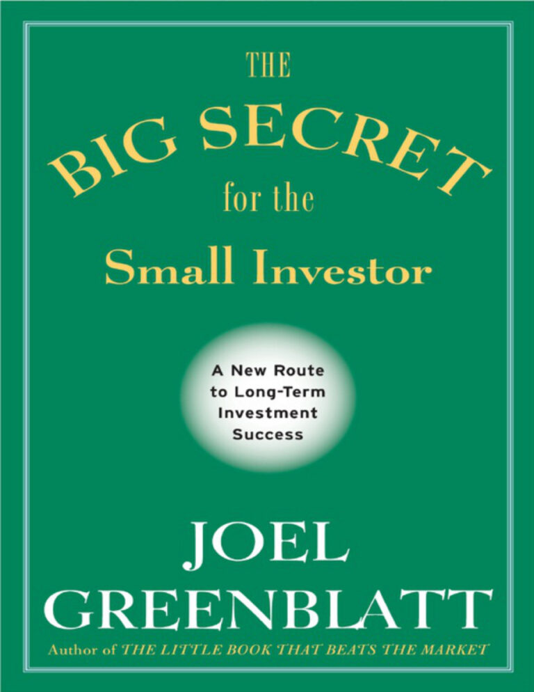The Big Secret for the Small Investor Joel Greenblatt Kitap Kapağı
