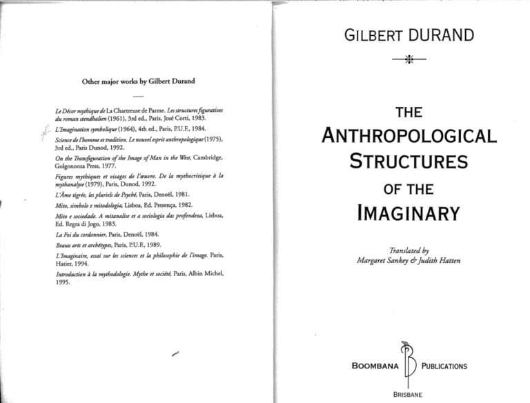 The Anthropological Structures Gilbert Durand Kitap Kapağı