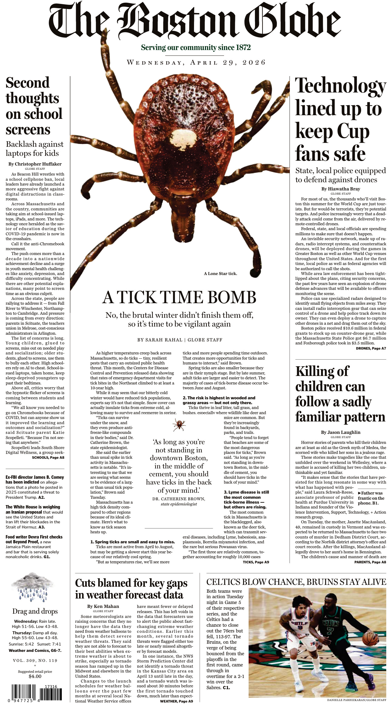 The Boston Globe April 29 2026 The Boston Globe Kitap Kapağı