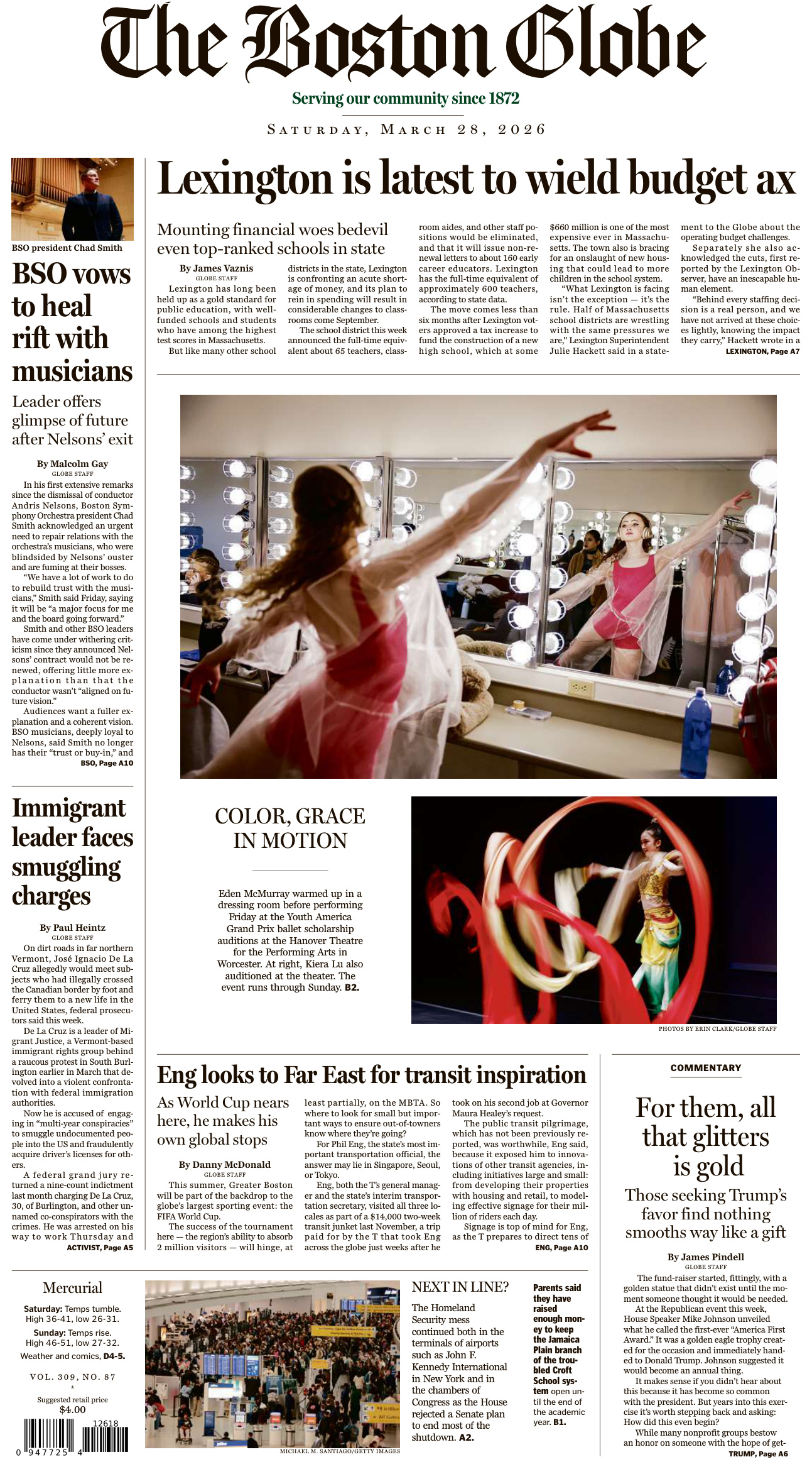 The Boston Globe March 28 2026 The Boston Globe Kitap Kapağı