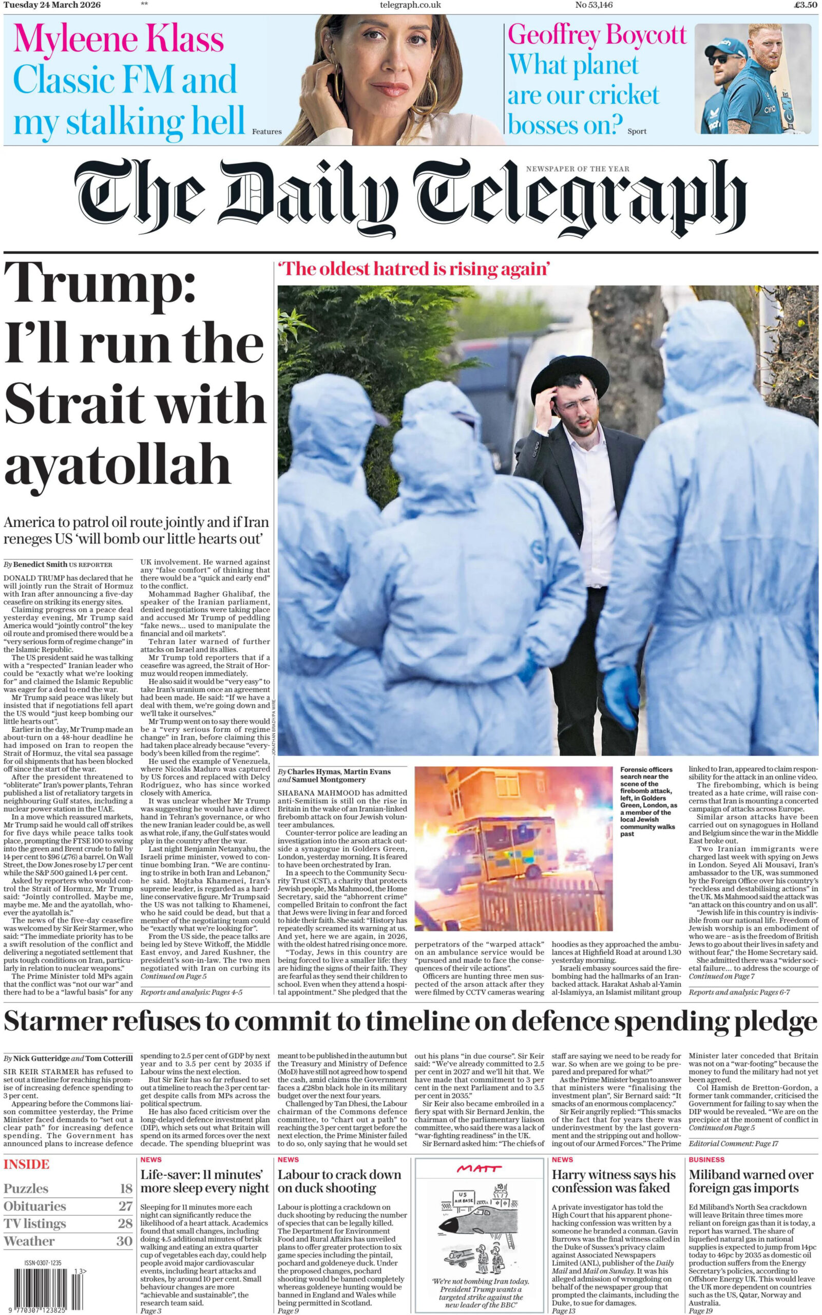 The Daily Telegraph 24 March 2026 The Daily Telegraph Kitap Kapağı