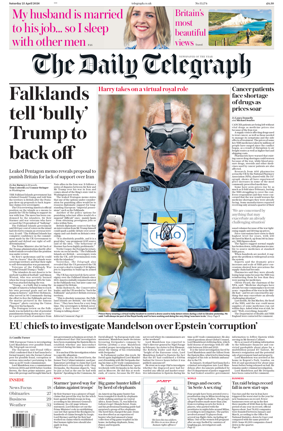 The Daily Telegraph 25 April 2026 The Daily Telegraph Kitap Kapağı