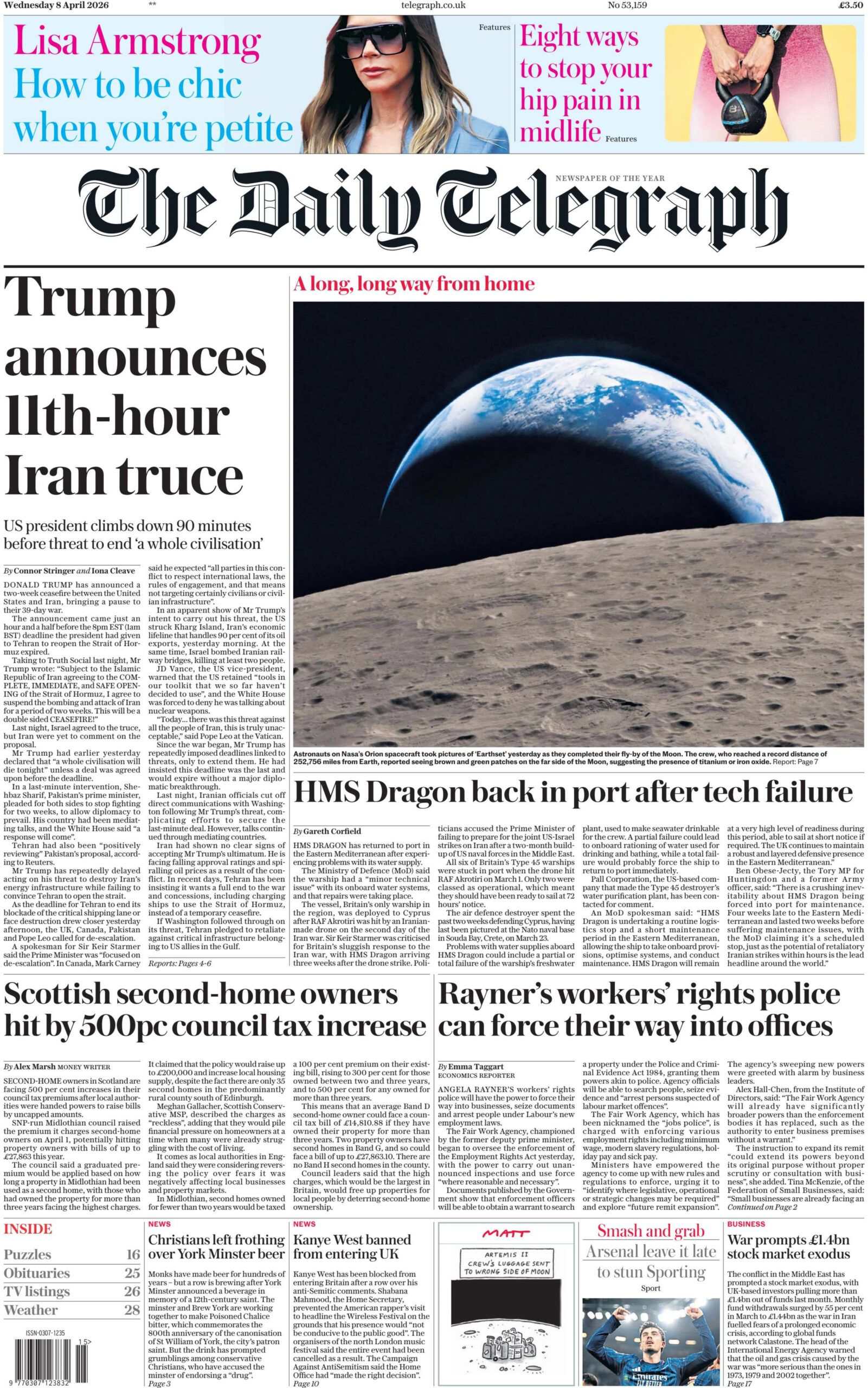 The Daily Telegraph 8 April 2026 The Daily Telegraph Kitap Kapağı