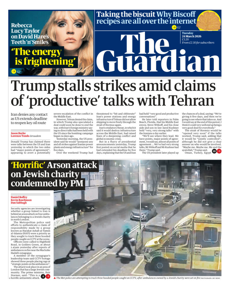 The Guardian 24 March 2026 The Guardian Kitap Kapağı