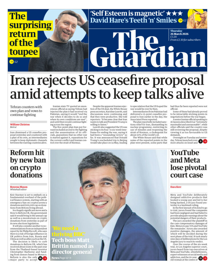 The Guardian 26 March 2026 The Guardian Kitap Kapağı