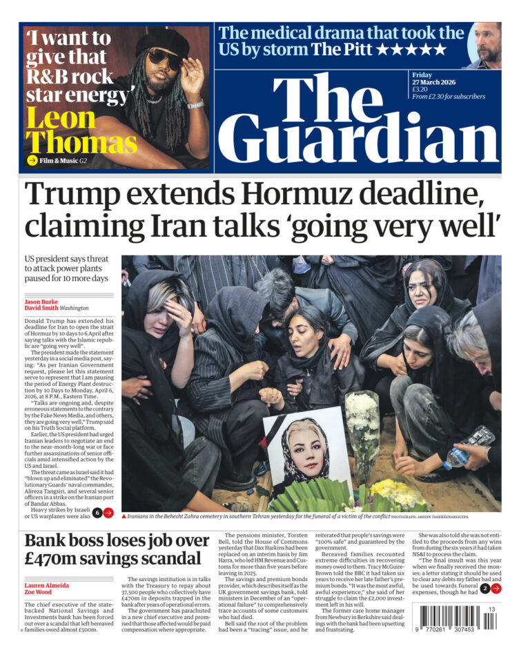 The Guardian 27 March 2026 The Guardian Kitap Kapağı