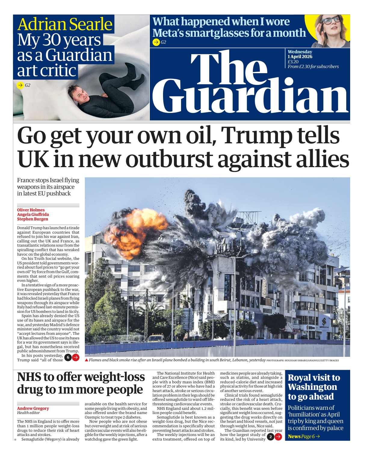 The Guardian April 01 2026 The Guardian Kitap Kapağı