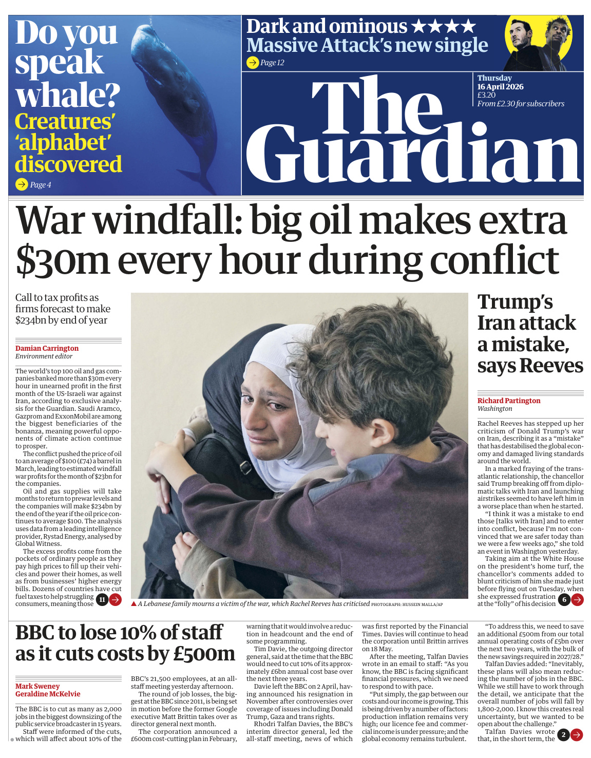 The Guardian April 16 2026 The Guardian Kitap Kapağı