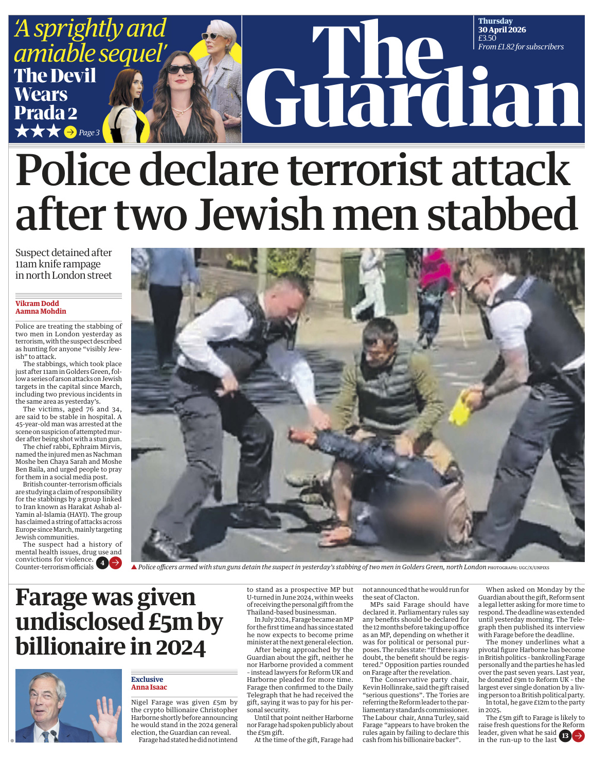 The Guardian April 30 2026 The Guardian Kitap Kapağı