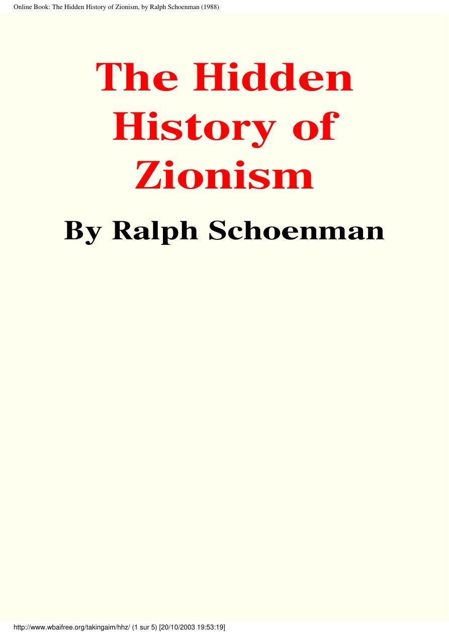 The Hidden History of Zionism PDF Download