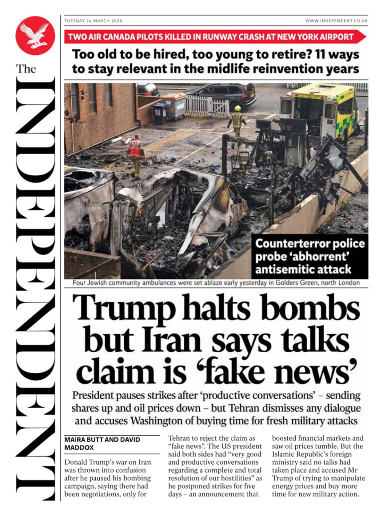 The Independent 24 March 2026 The Independent Kitap Kapağı