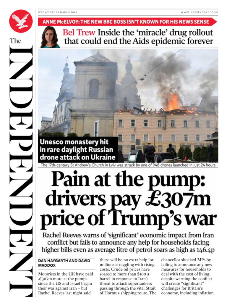 The Independent 25 March 2026 The Independent Kitap Kapağı