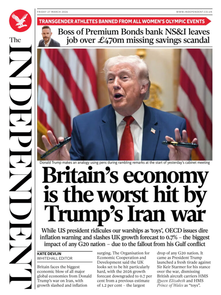 The Independent 27 March 2026 The Independent Kitap Kapağı