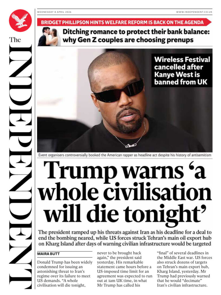 The Independent April 08 2026 The Independent Kitap Kapağı