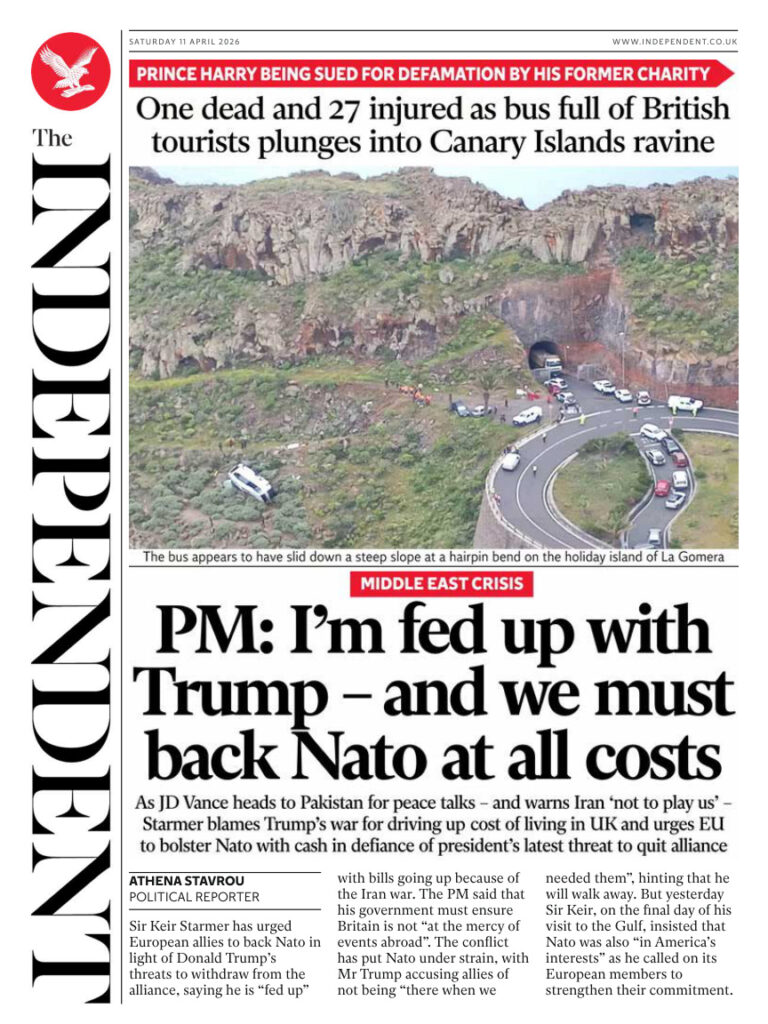 The Independent April 11 2026 The Independent Kitap Kapağı