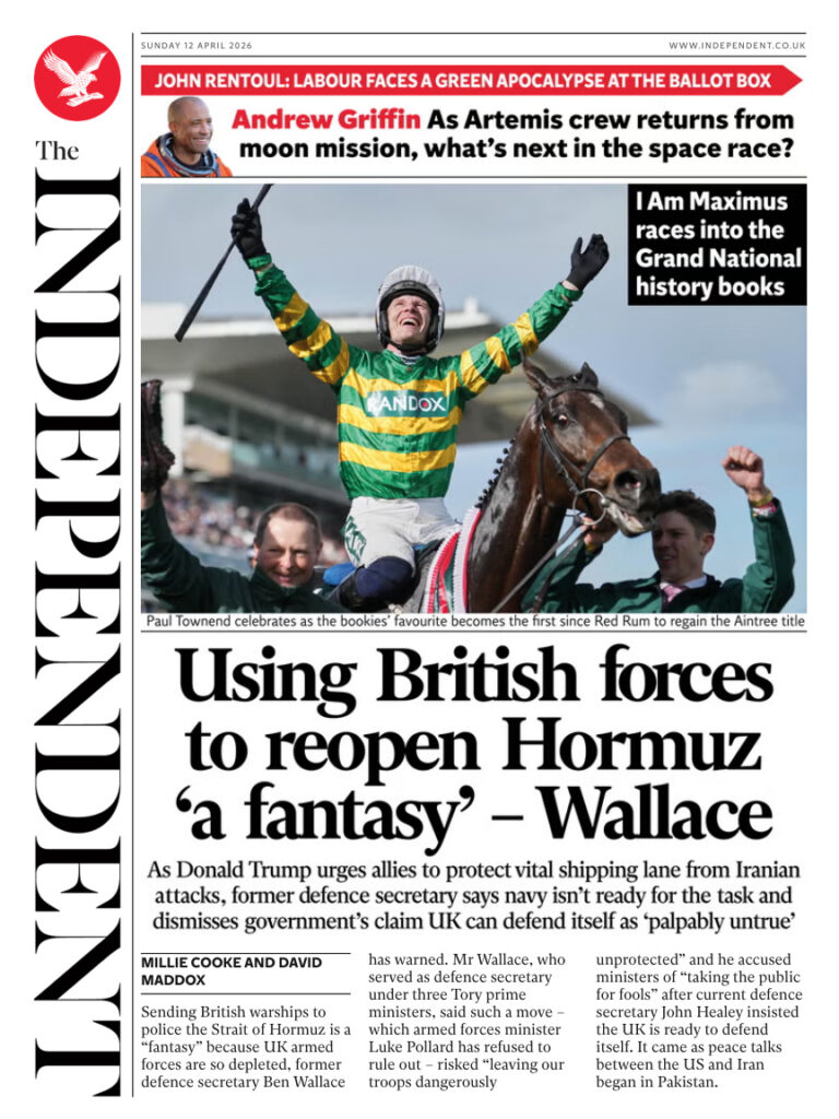 The Independent April 12 2026 The Independent Kitap Kapağı
