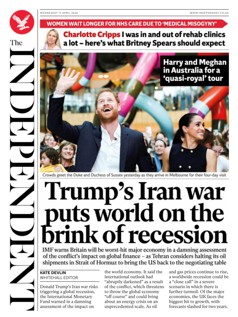 The Independent April 15 2026 The Independent Kitap Kapağı