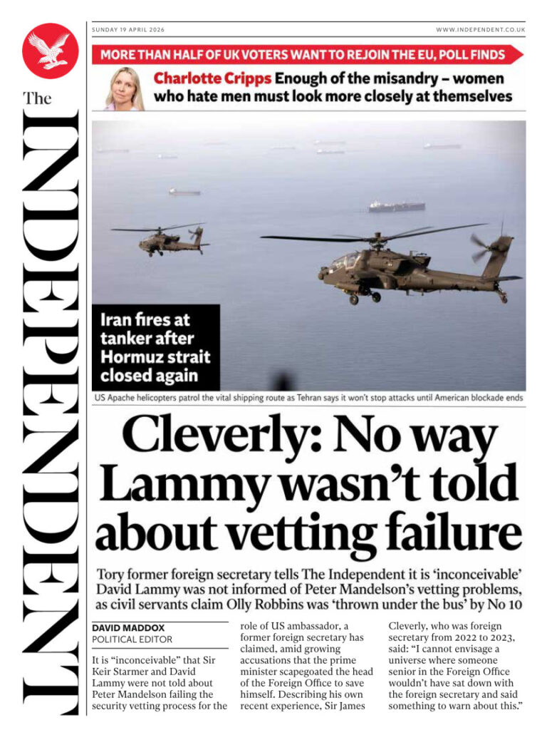 The Independent April 19 2026 The Independent Kitap Kapağı