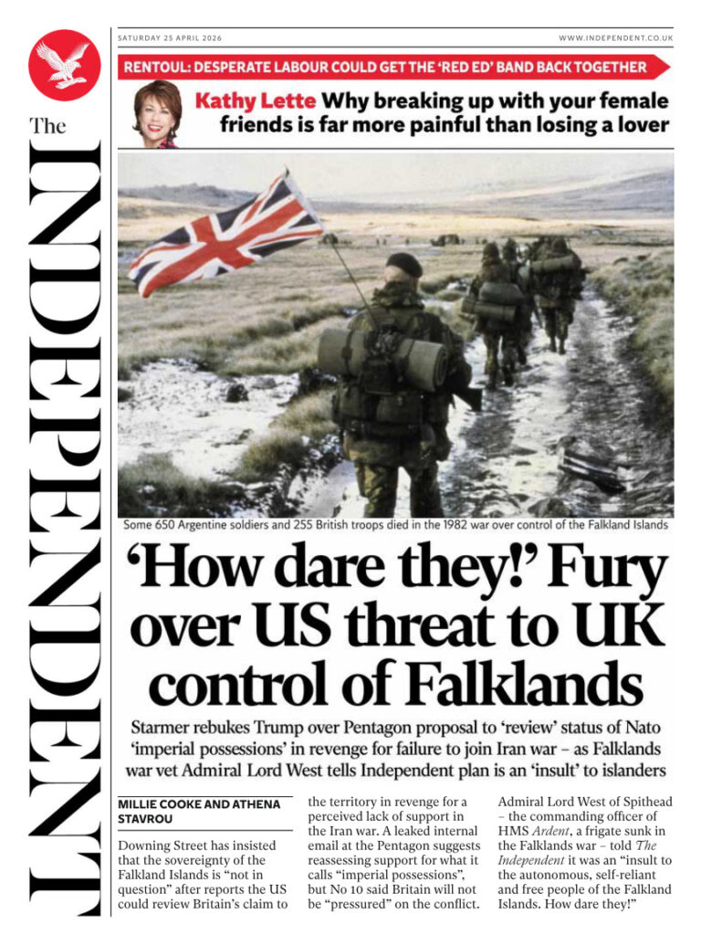 The Independent April 25 2026 The Independent Kitap Kapağı