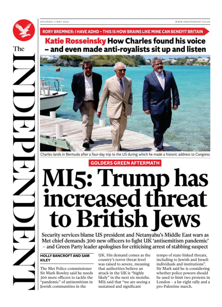 The Independent May 02 2026 The Independent Kitap Kapağı