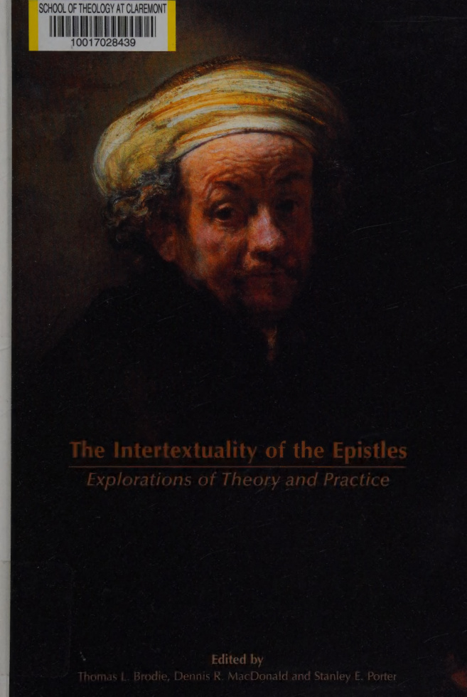 The Intertextuality of the Epistles Thomas L Brodie OP Kitap Kapağı