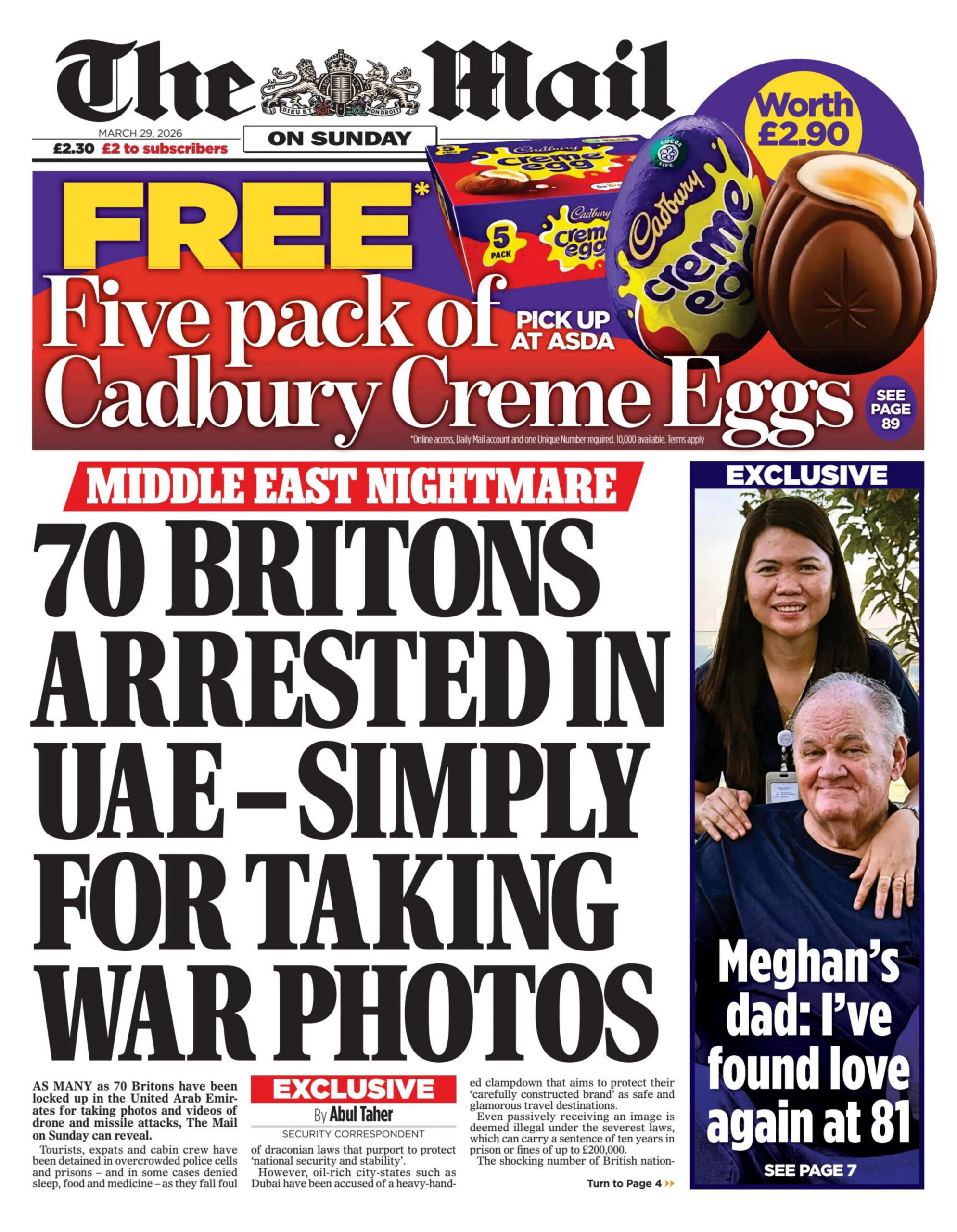 The Mail on Sunday 29 March 2026 PDF Download