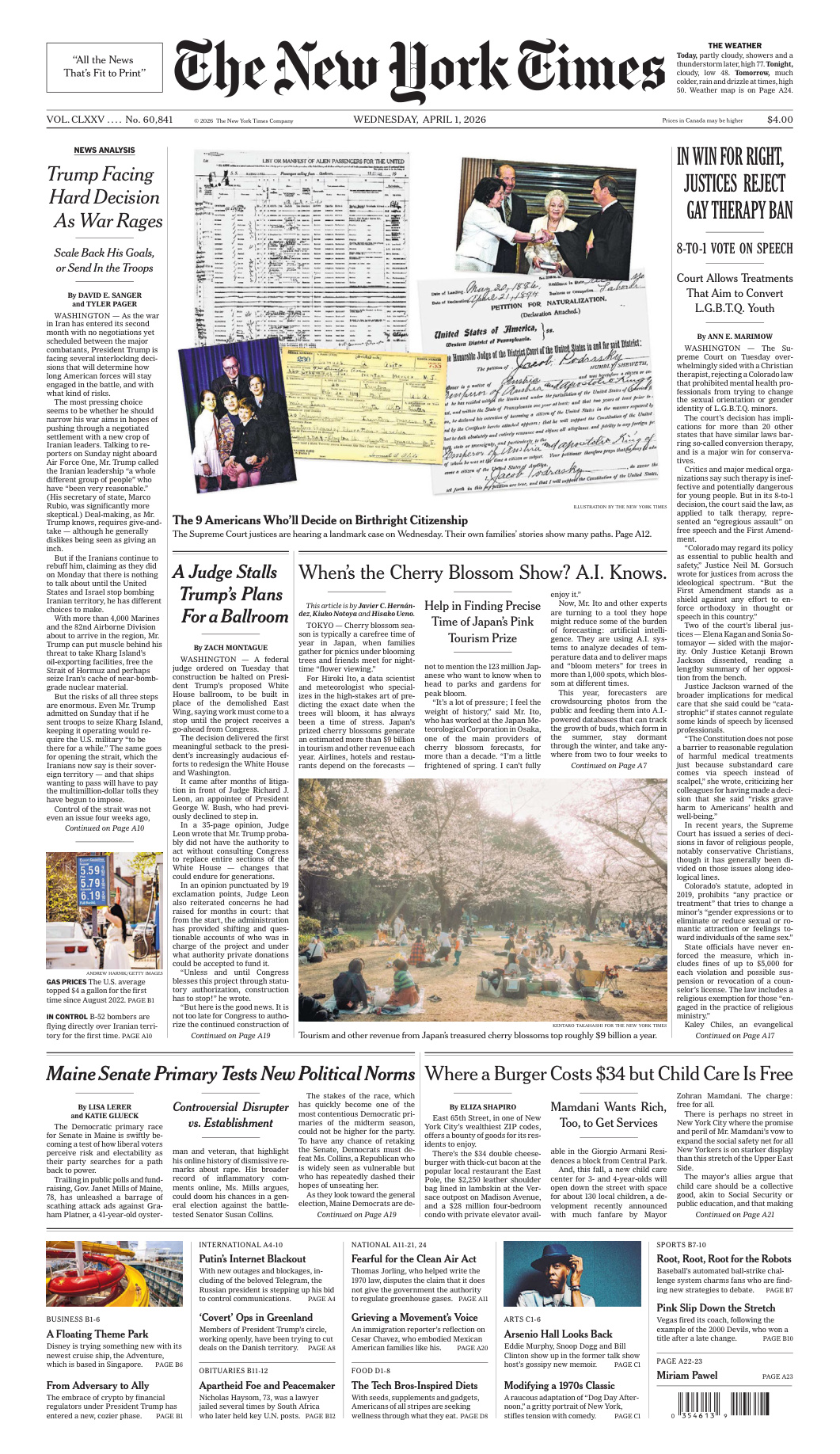 The New York Times 01 April 2026 PDF Download