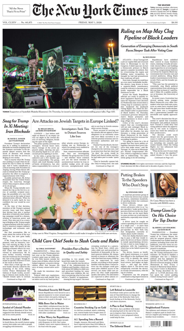 The New York Times 01 May 2026 The New York Times Kitap Kapağı