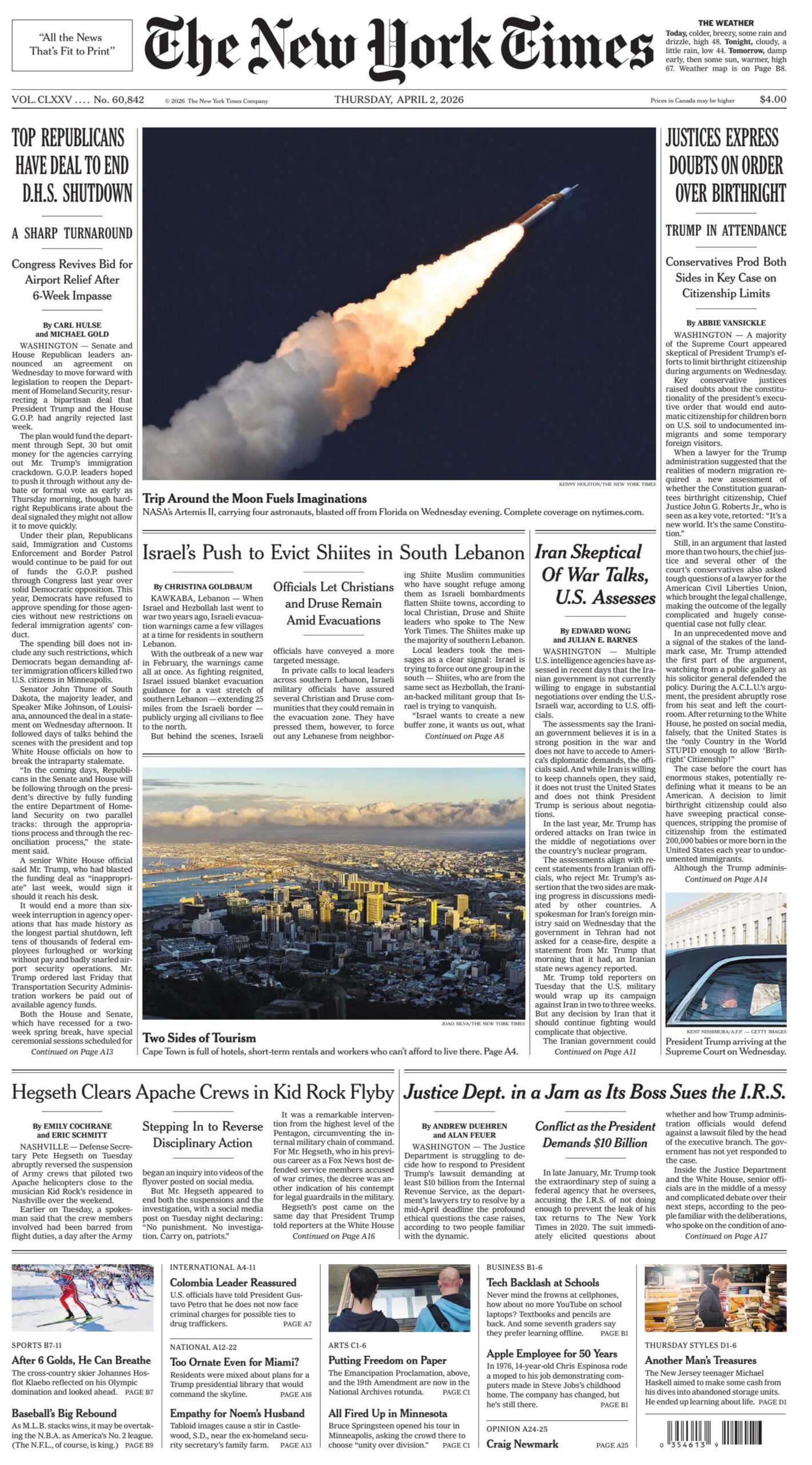 The New York Times 02 April 2026 PDF Download