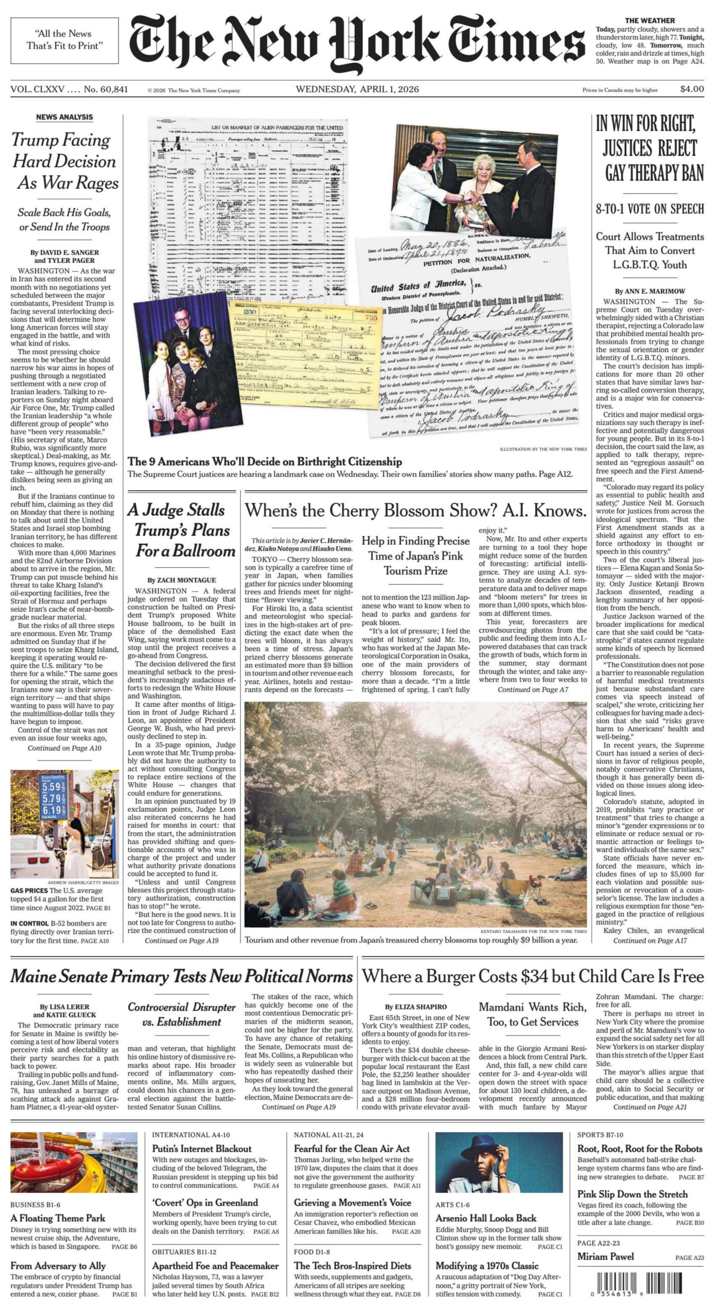 The New York Times 1 April 2026 PDF Download
