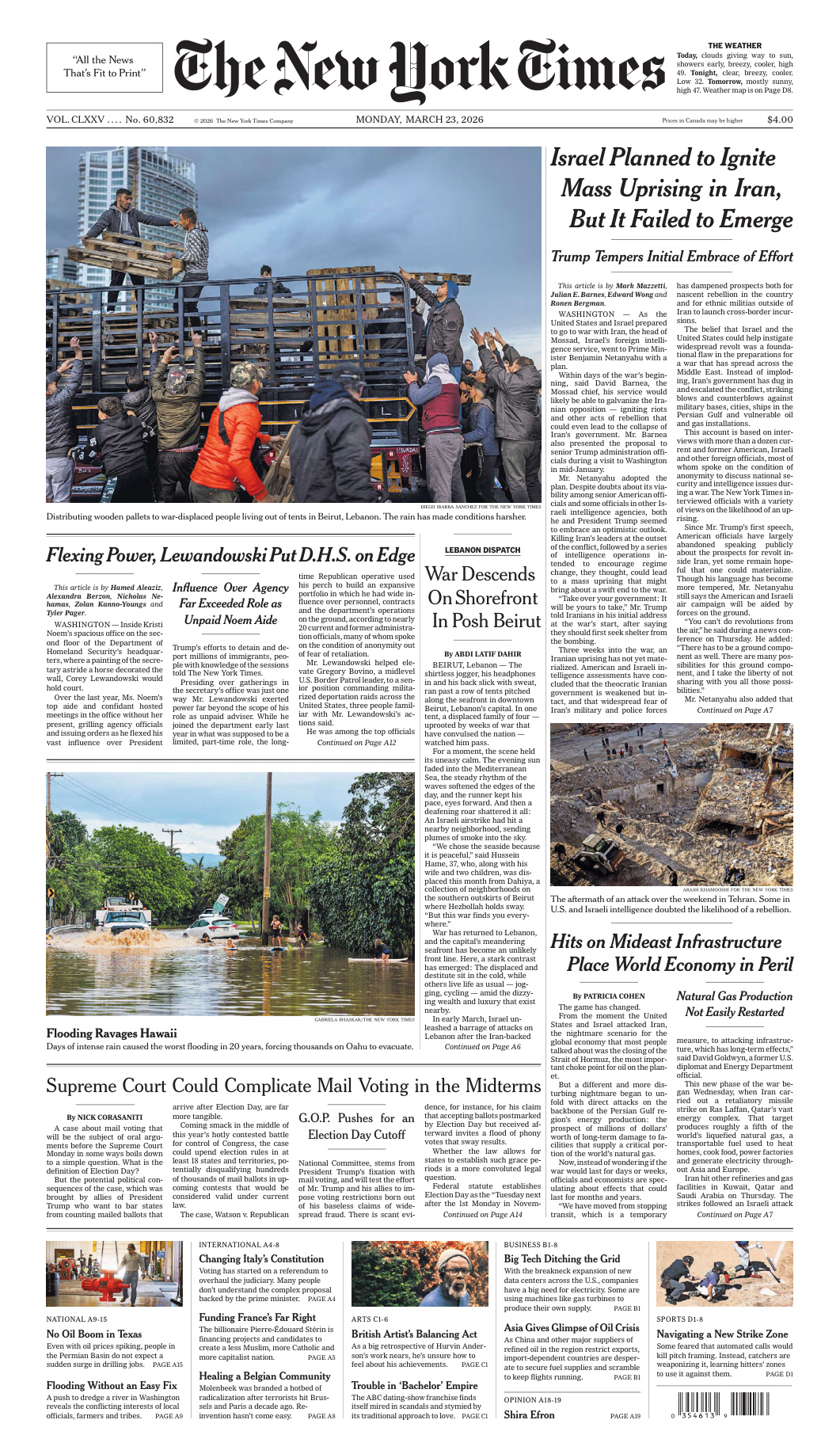 The New York Times 23 March 2026 PDF Download