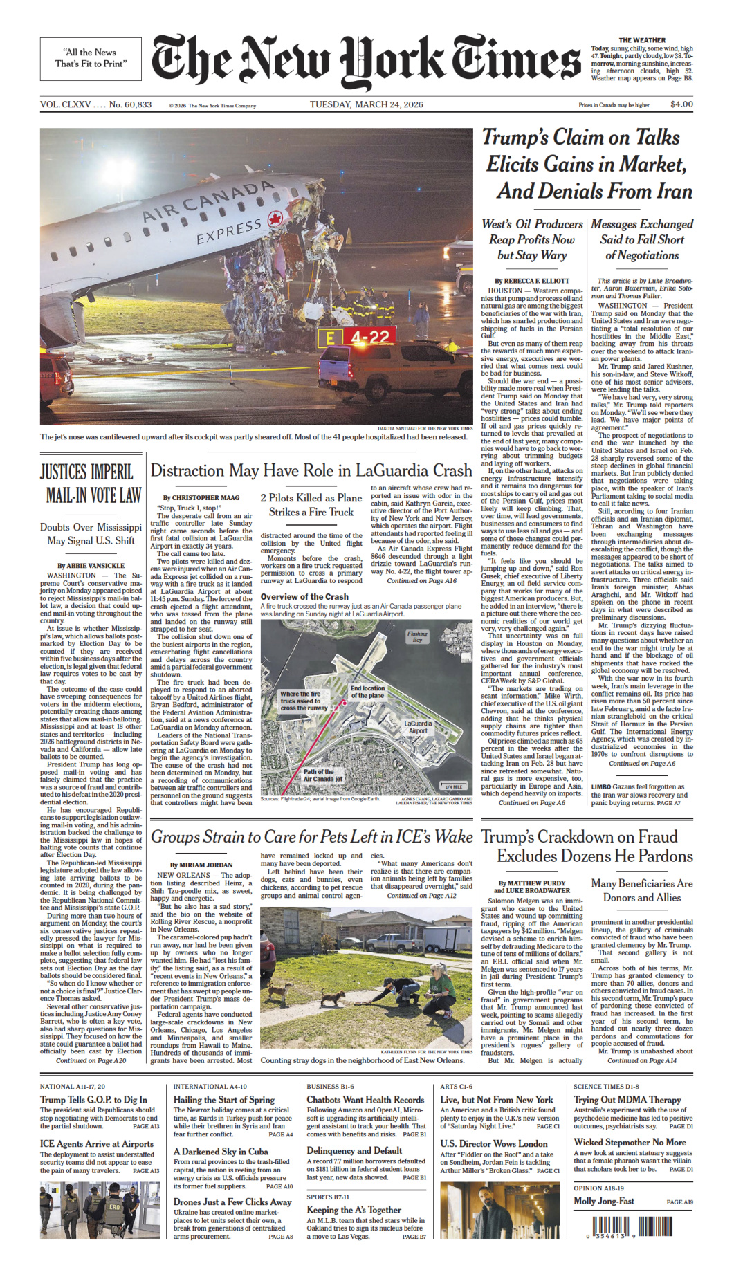 The New York Times 24 March 2026 The New York Times Kitap Kapağı