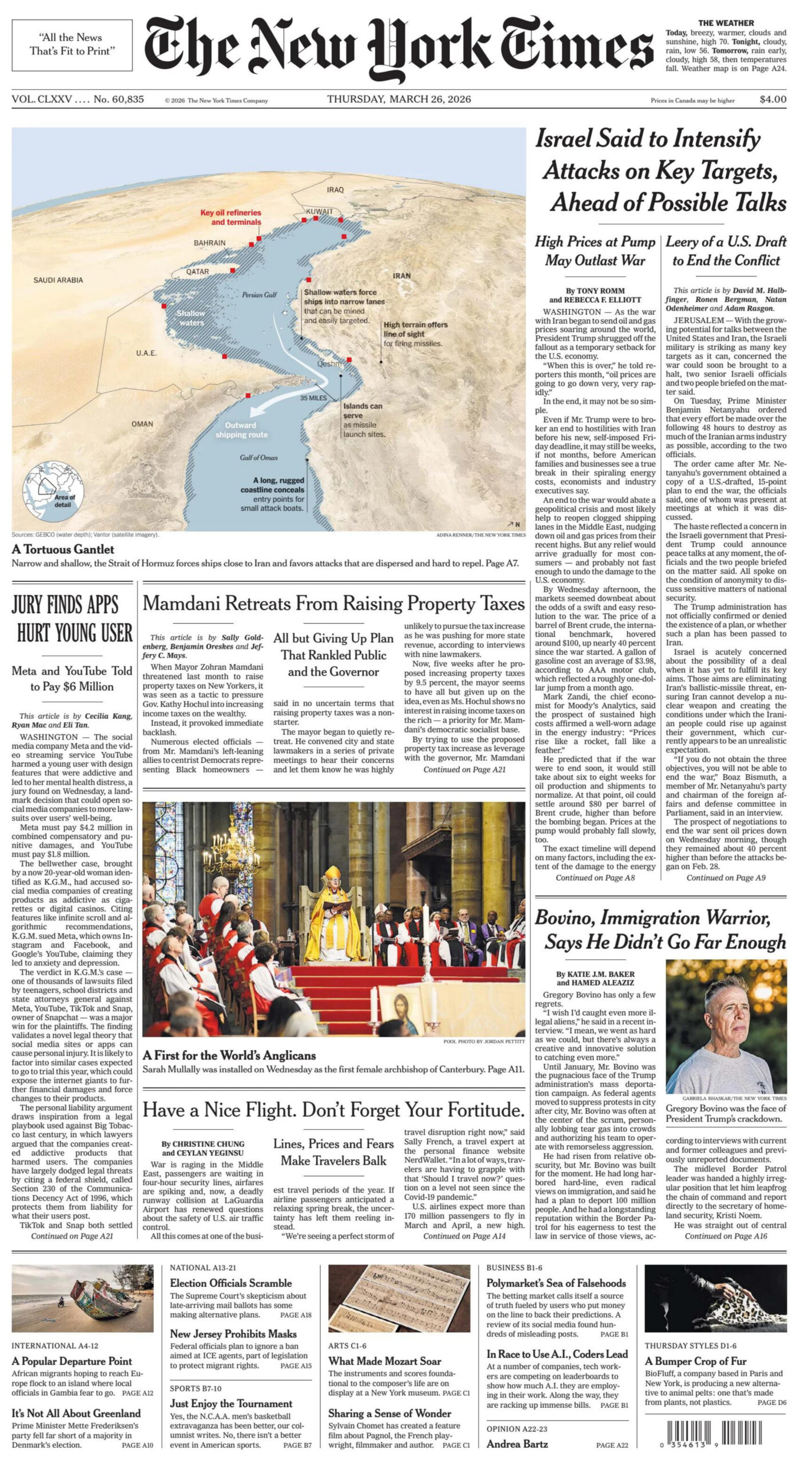 The New York Times 26 March 2026 The New York Times Kitap Kapağı