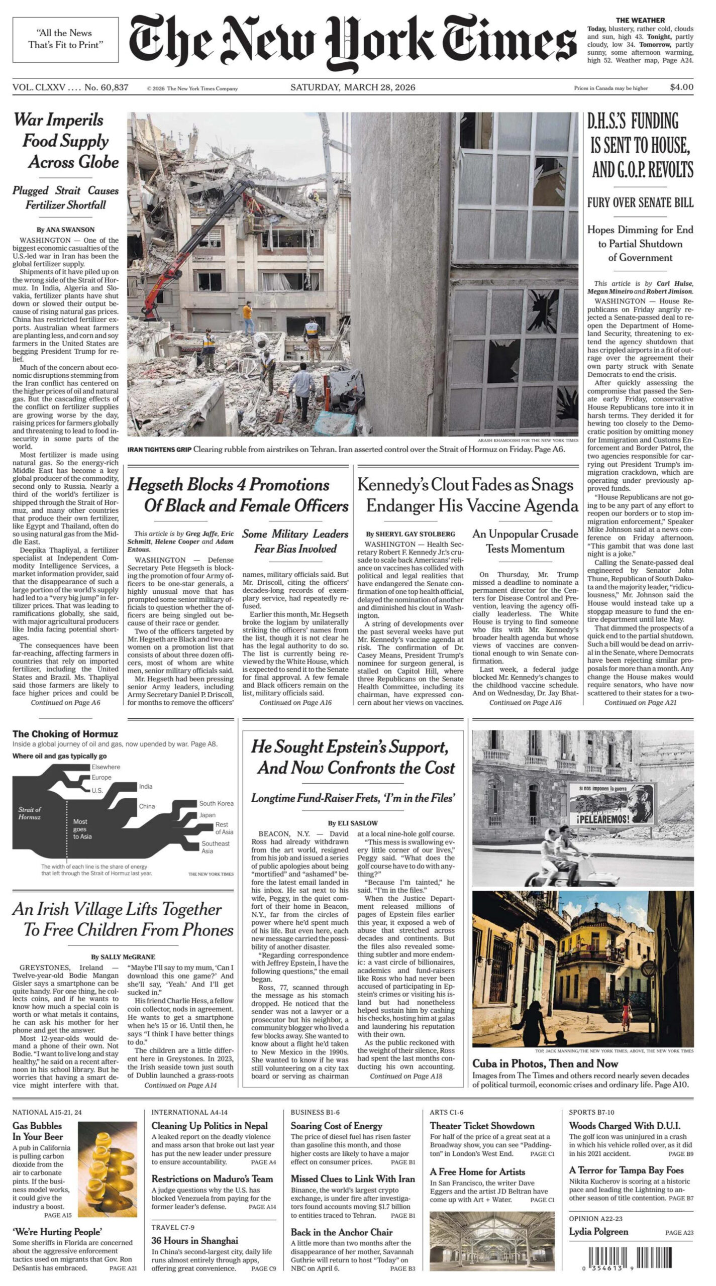 The New York Times 28 March 2026 The New York Times Kitap Kapağı