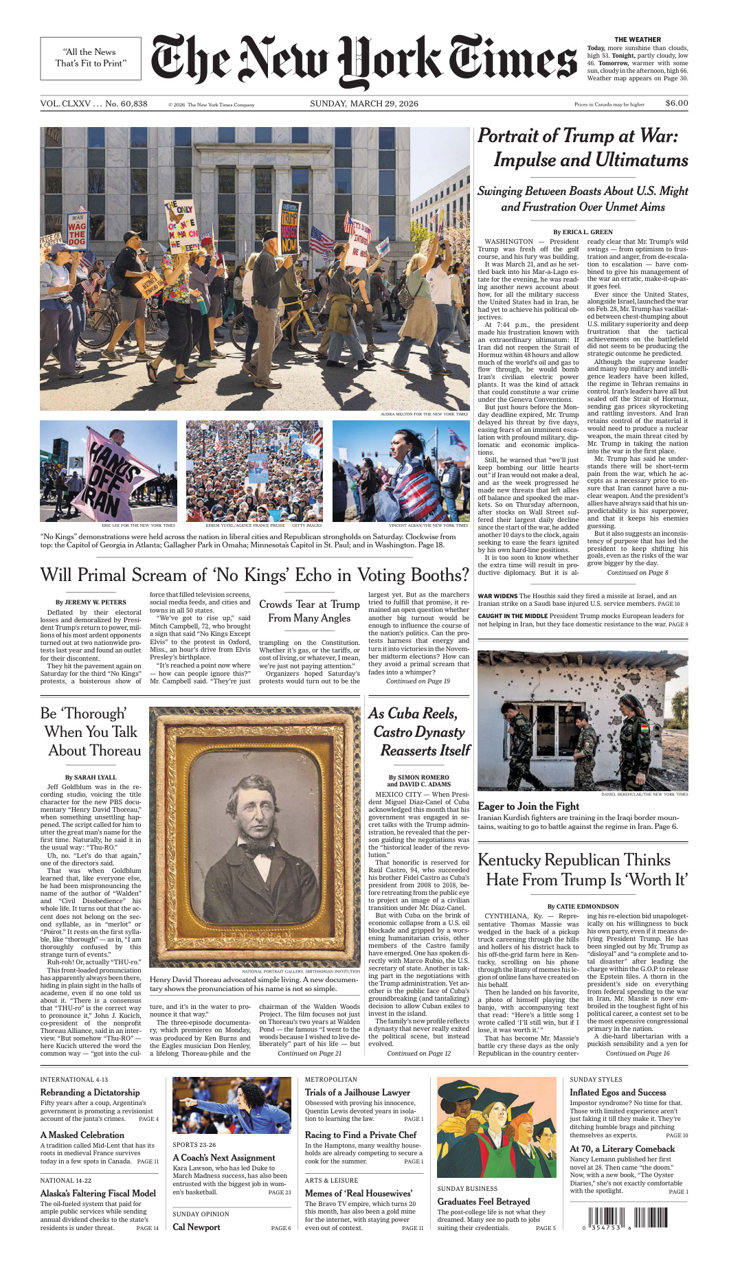 The New York Times 29 March 2026 The New York Times Kitap Kapağı