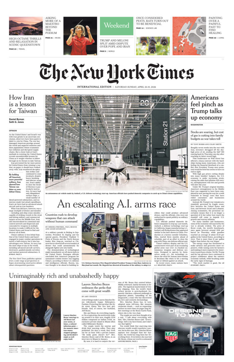 The New York Times International April 1819 2026 The New York Times International Kitap Kapağı