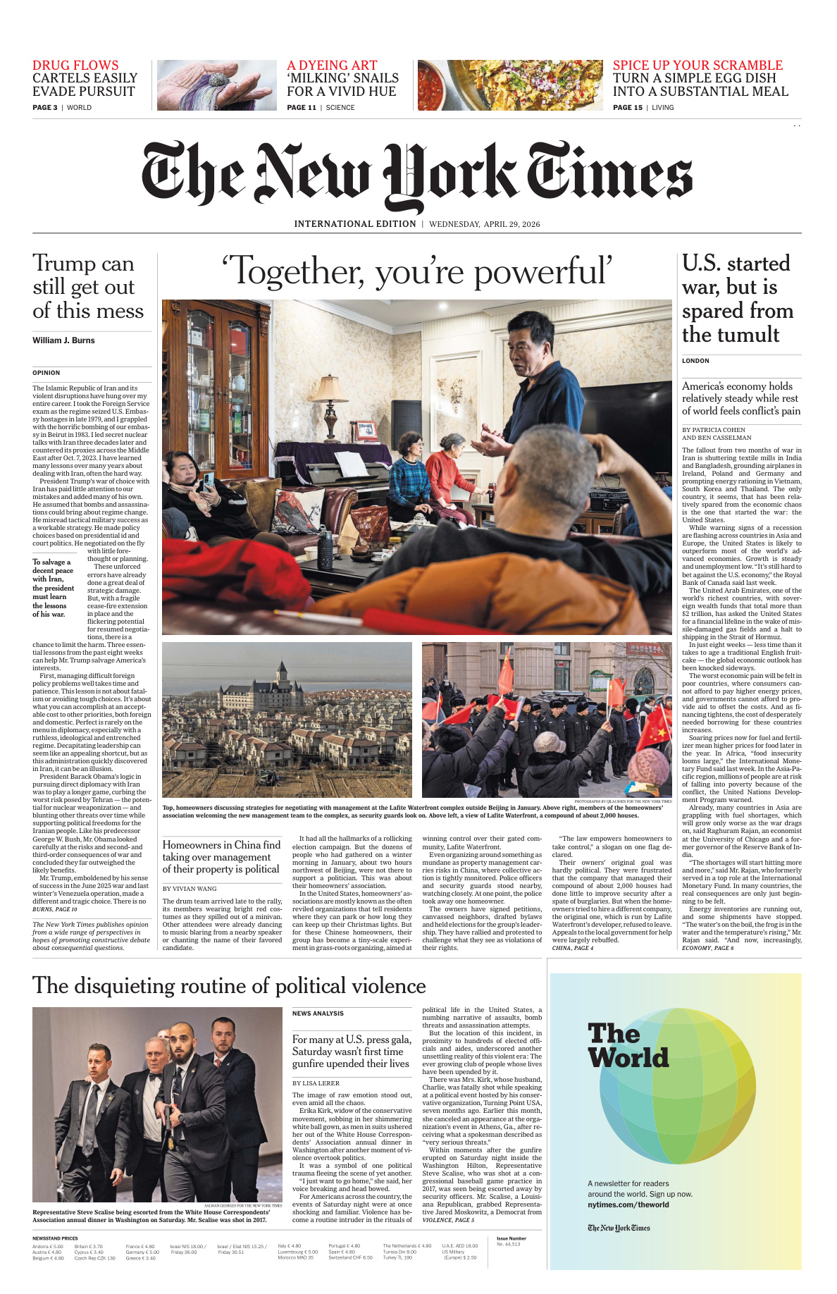 The New York Times International April 29 2026 The New York Times International Kitap Kapağı