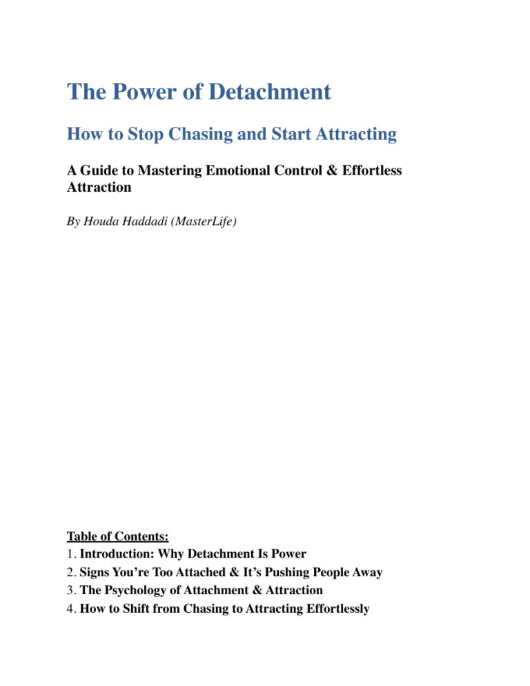 The Power of Detachment Attract Without Chasing Master Life Kitap Kapağı