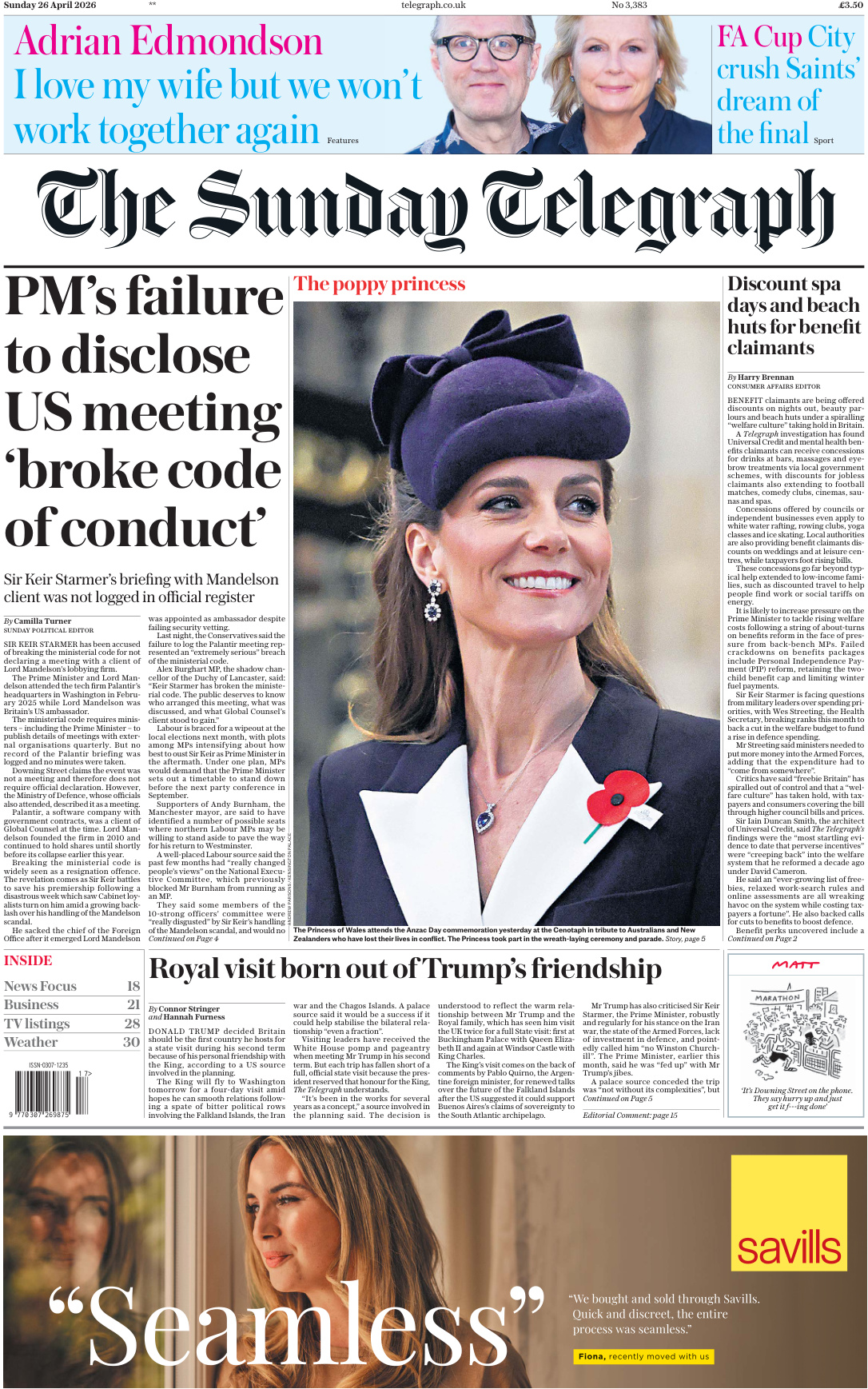The Sunday Telegraph 26 April 2026 The Sunday Telegraph Kitap Kapağı