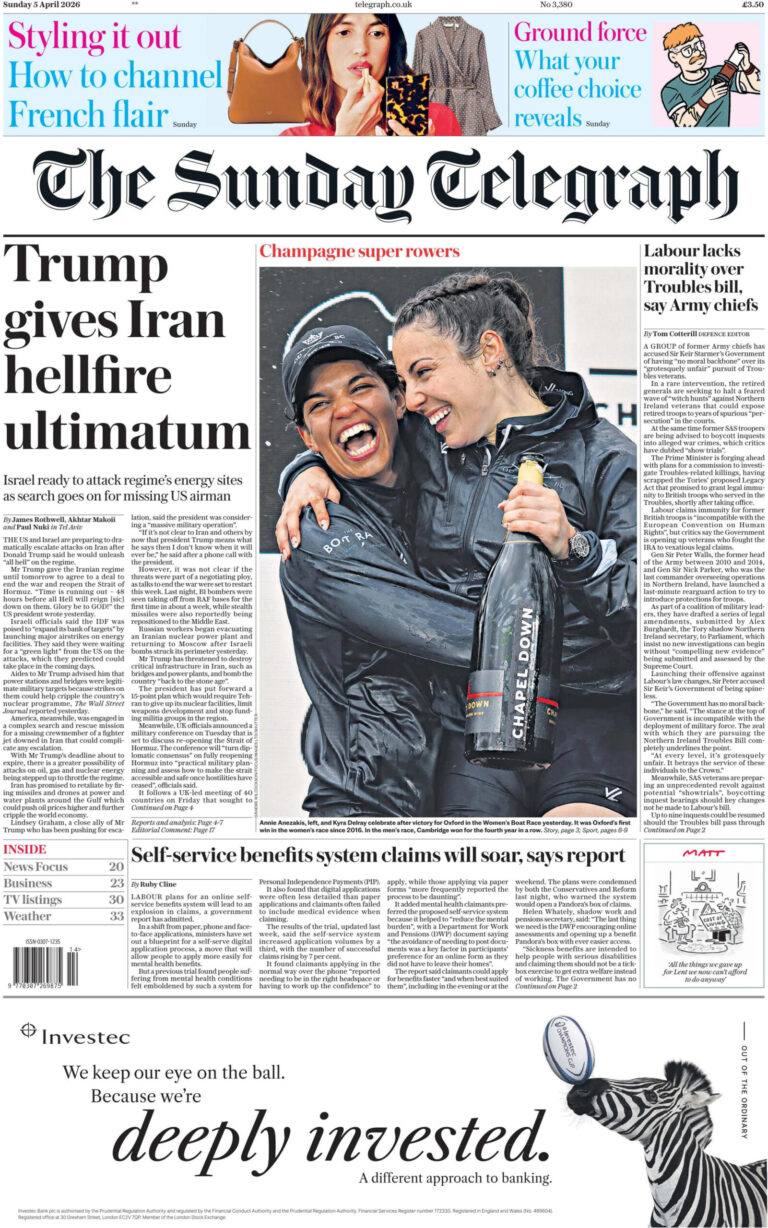 The Sunday Telegraph 5 April 2026 The Sunday Telegraph Kitap Kapağı