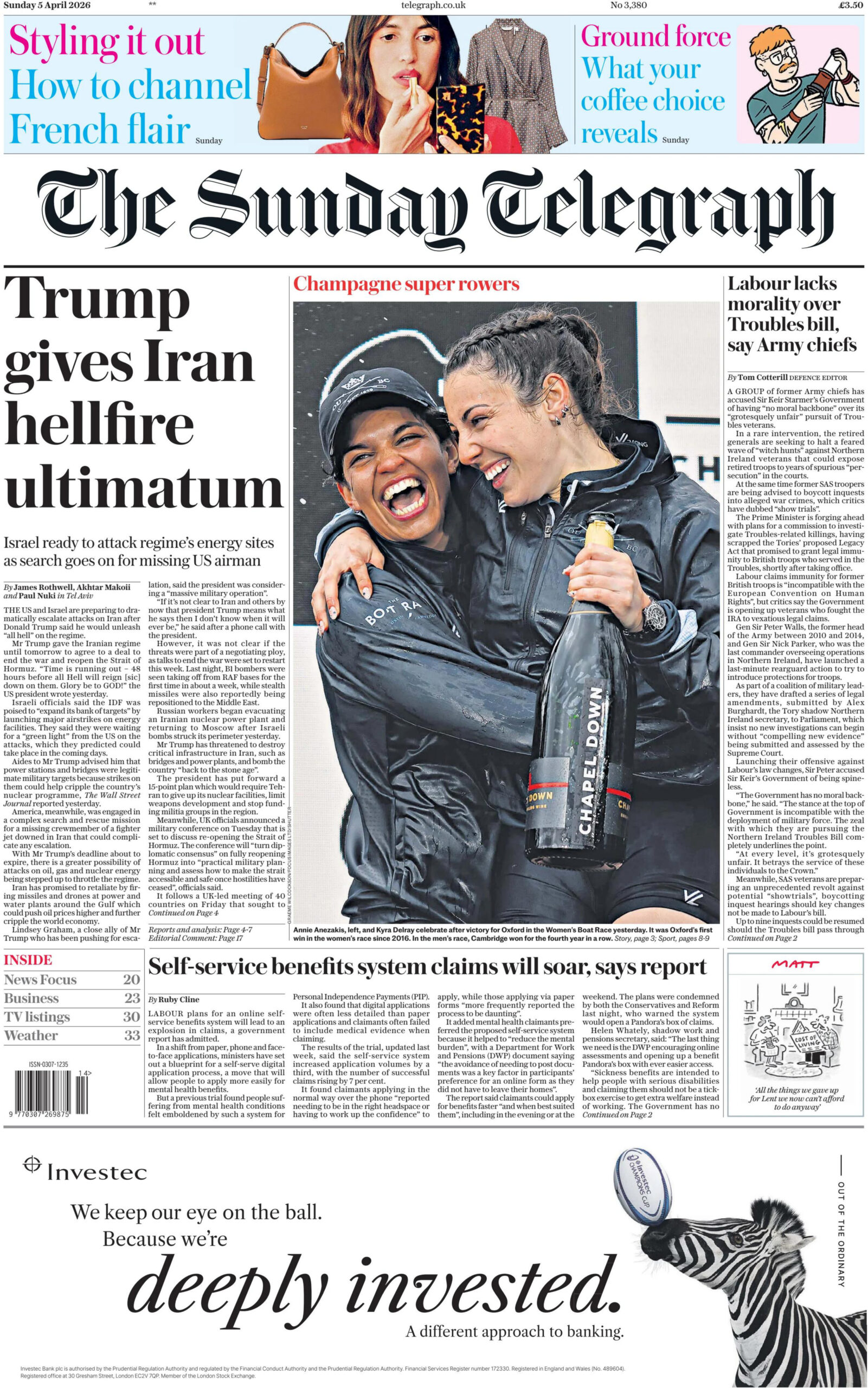 The Sunday Telegraph 5 April 2026 The Sunday Telegraph Kitap Kapağı