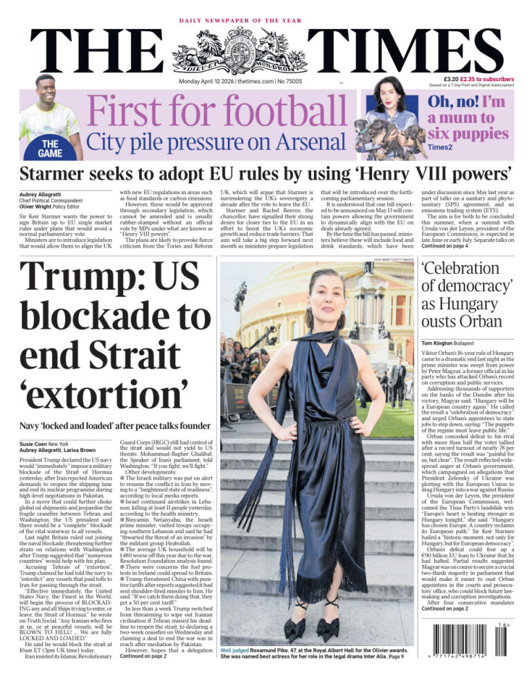 The Times April 13 2026 The Times Kitap Kapağı