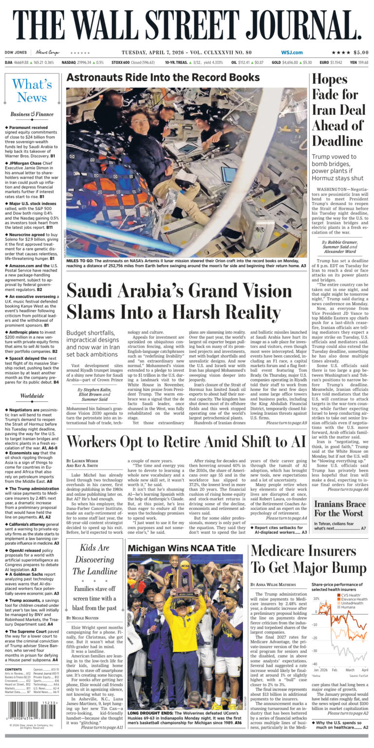The Wall Street Journal April 07 2026 The Wall Street Journal Kitap Kapağı