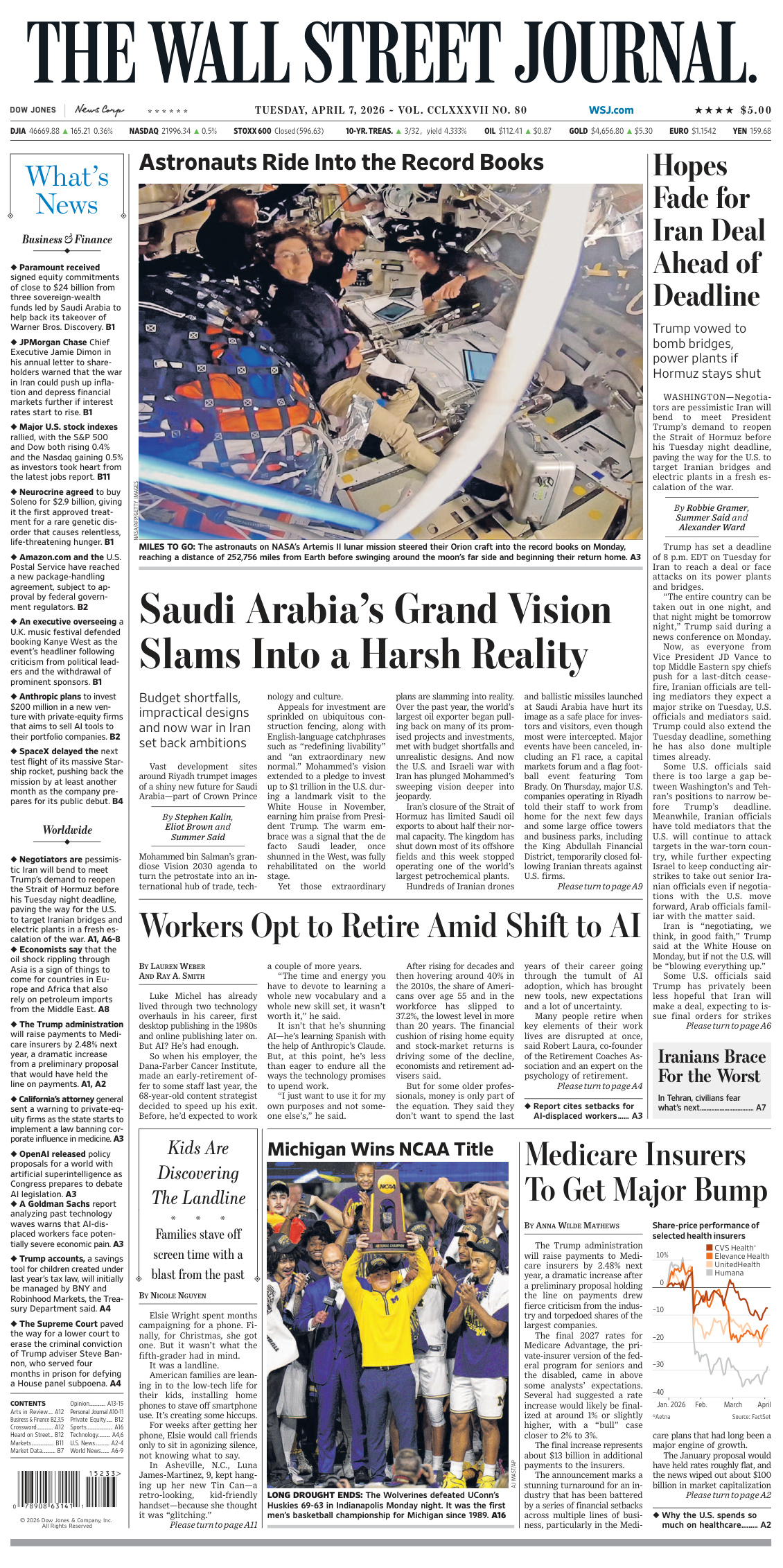 The Wall Street Journal April 07 2026 The Wall Street Journal Kitap Kapağı