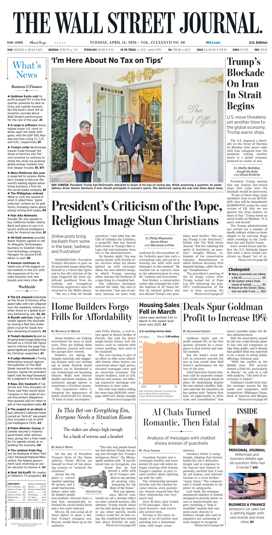 The Wall Street Journal - April 14, 2026 PDF Download